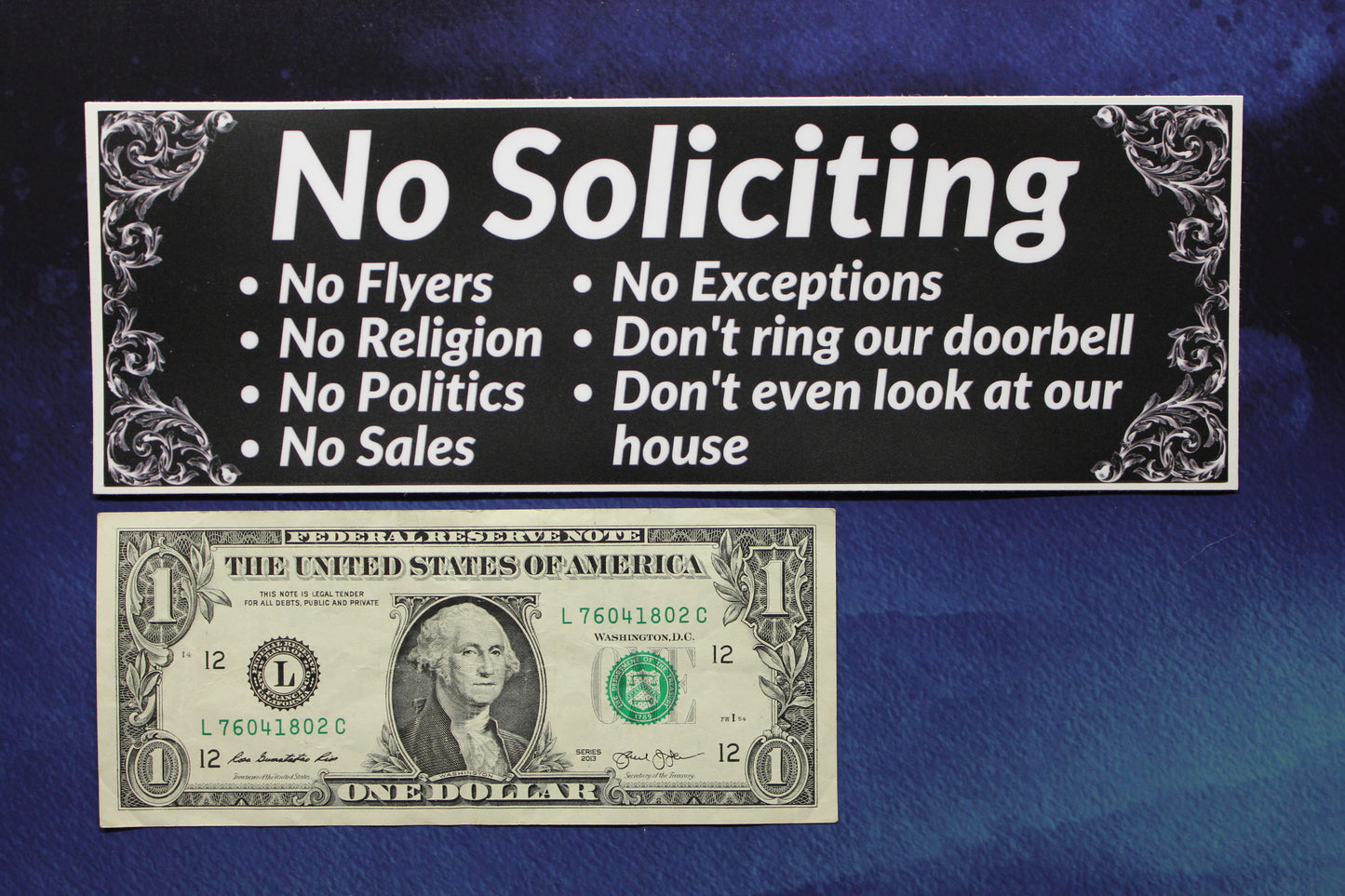 No Soliciting Vinyl Sticker