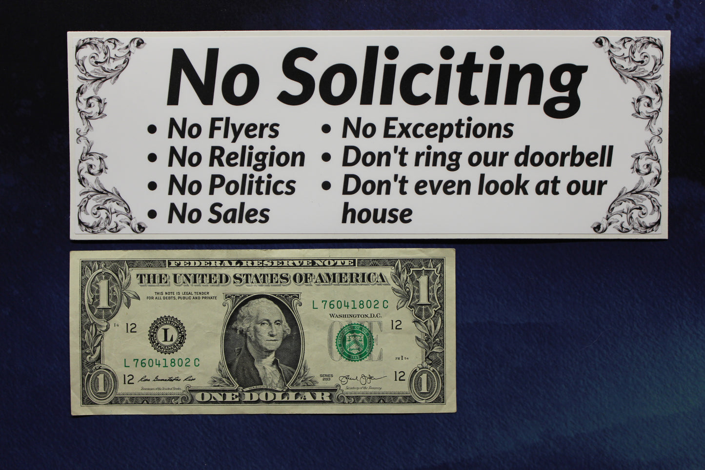 No Soliciting Vinyl Sticker