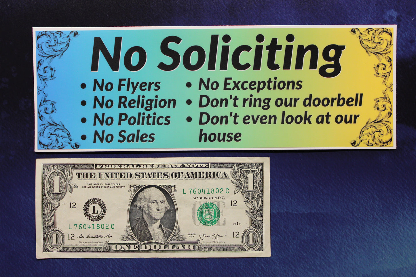 No Soliciting Vinyl Sticker