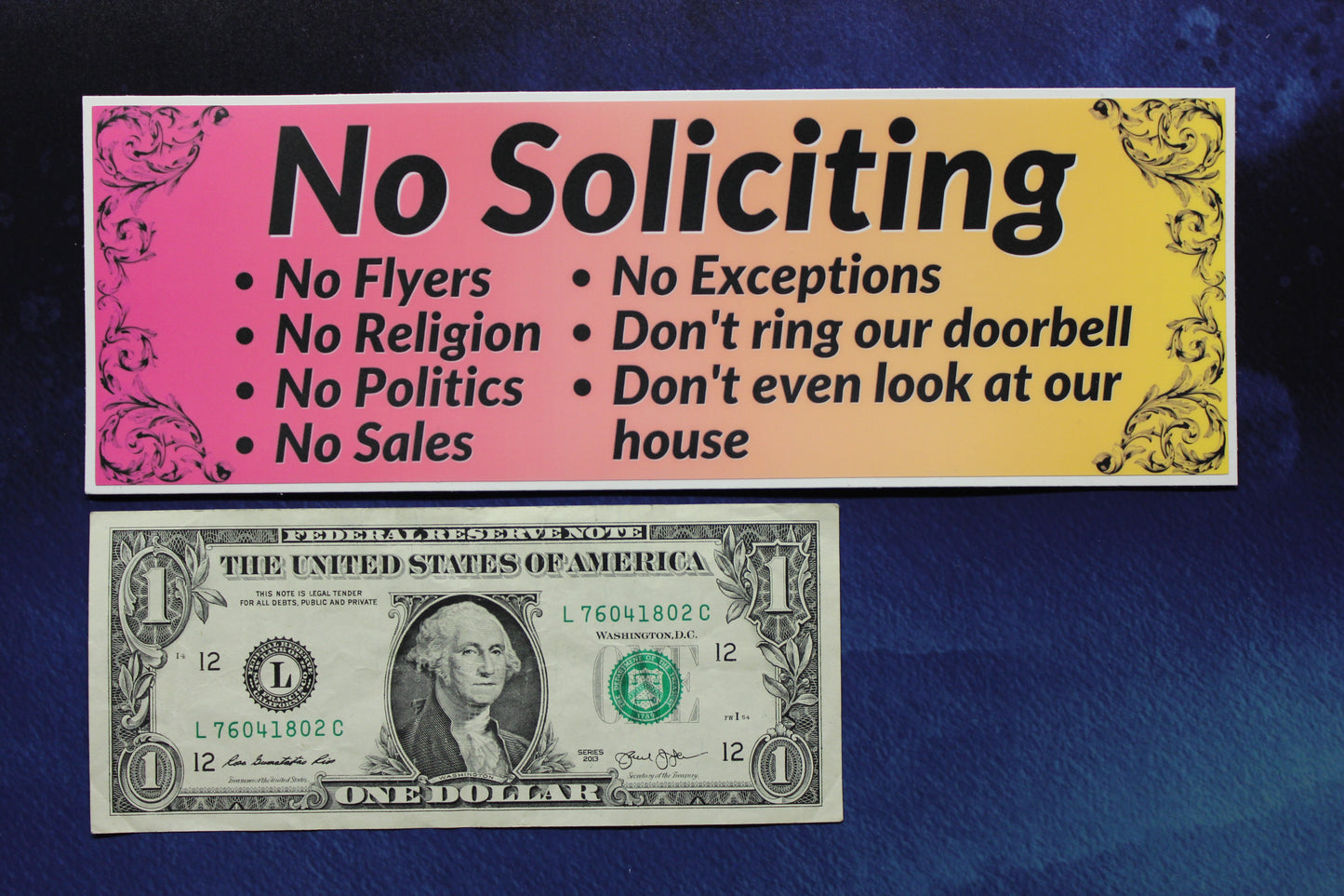 No Soliciting Vinyl Sticker