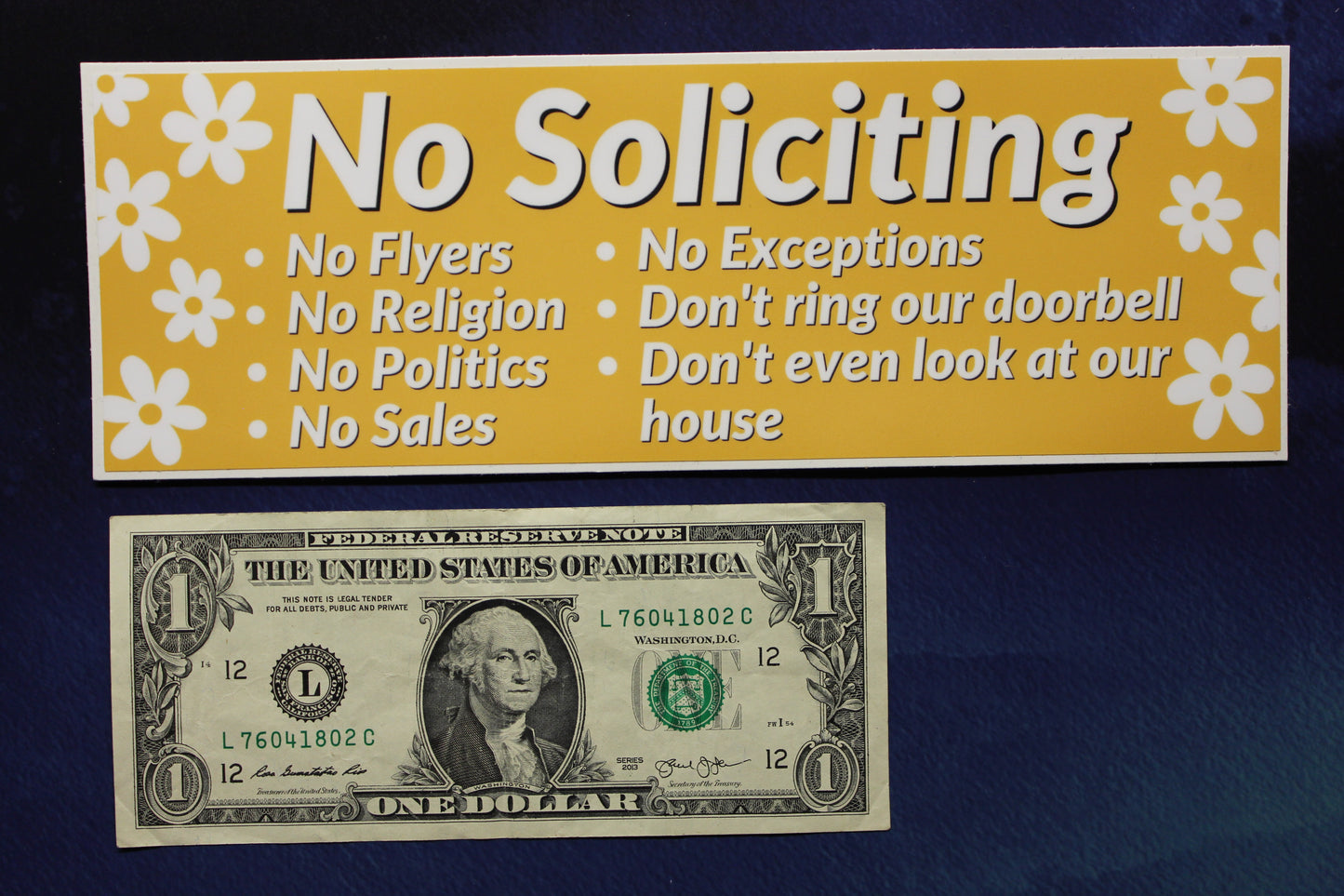 No Soliciting Vinyl Sticker
