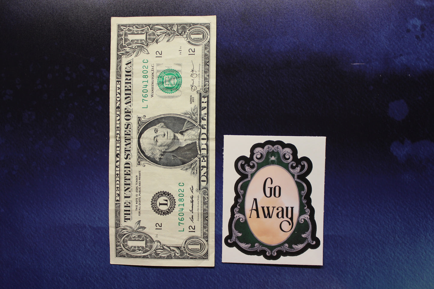 Go Away Spooky Frame Tiny Vinyl Sticker