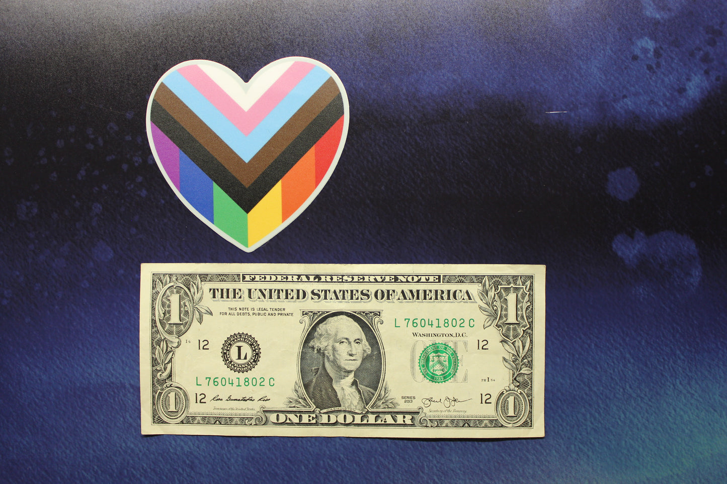 Progress Pride Flag Heart Sticker