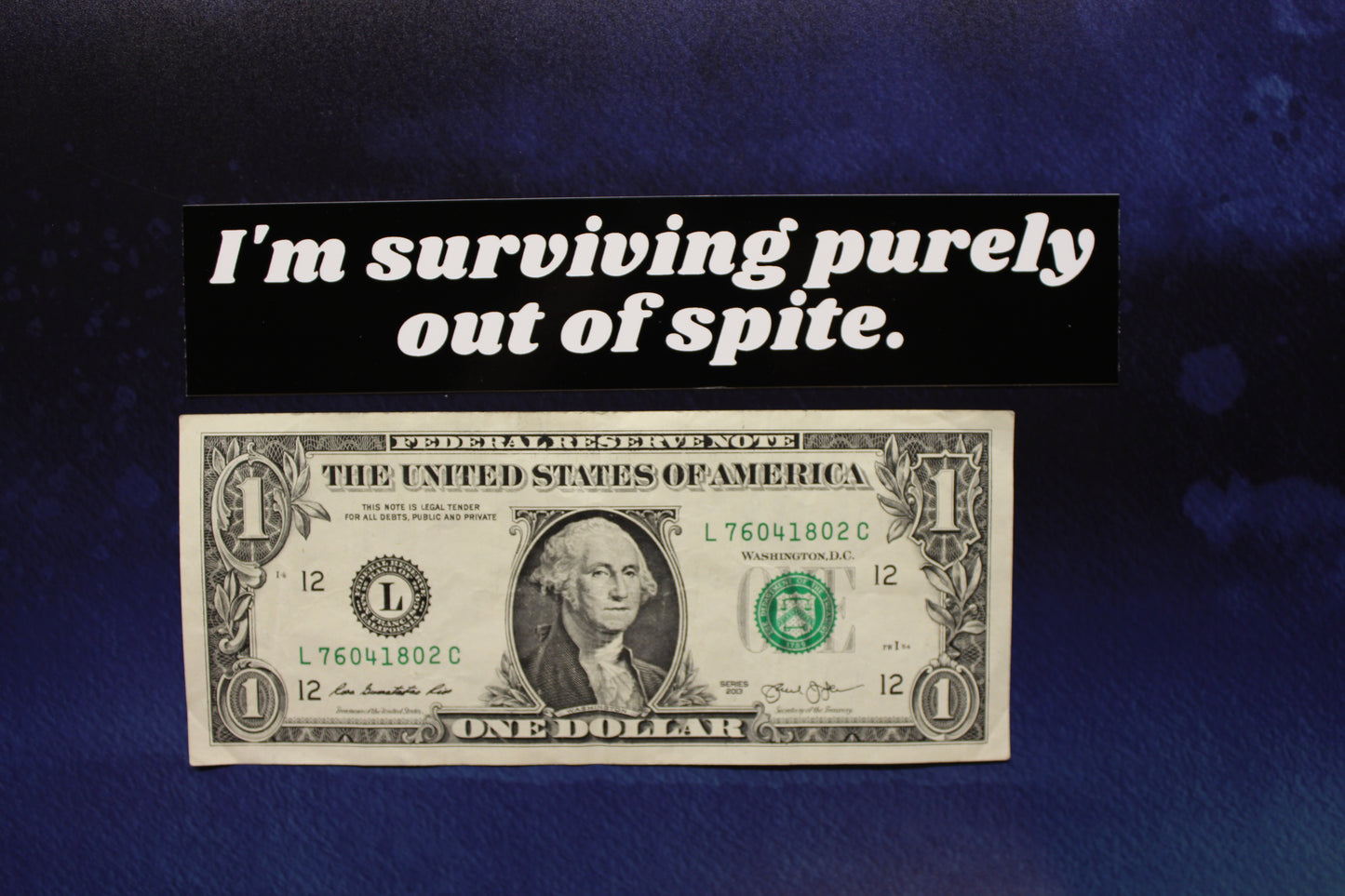 I'm Surviving Purely Out of Spite Vinyl Sticker