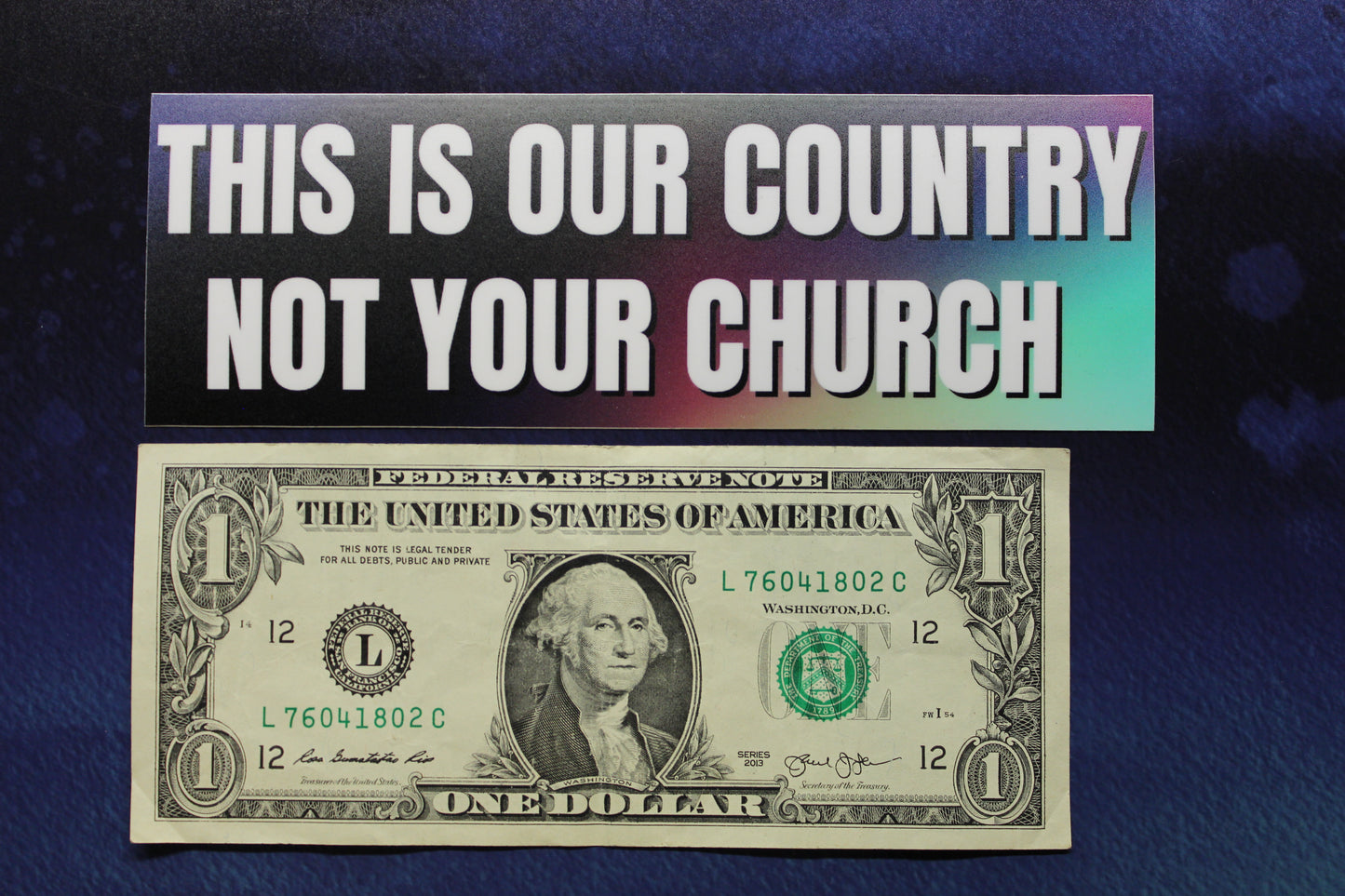 This Is Our Country Not Your Church Vinyl Bumper Sticker Reproductive Rights
