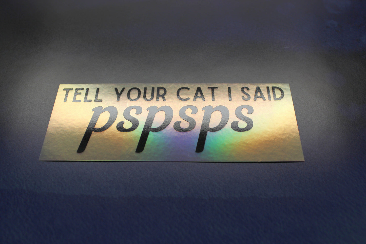 Tell Your Cat I Said Pspsps Holographic Vinyl Sticker