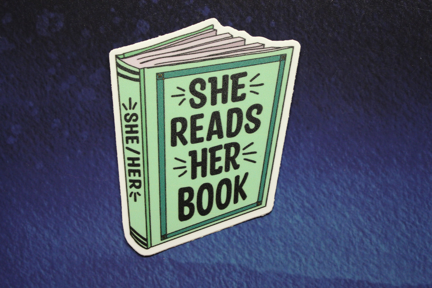 She/Her Pronoun Book Vinyl Sticker