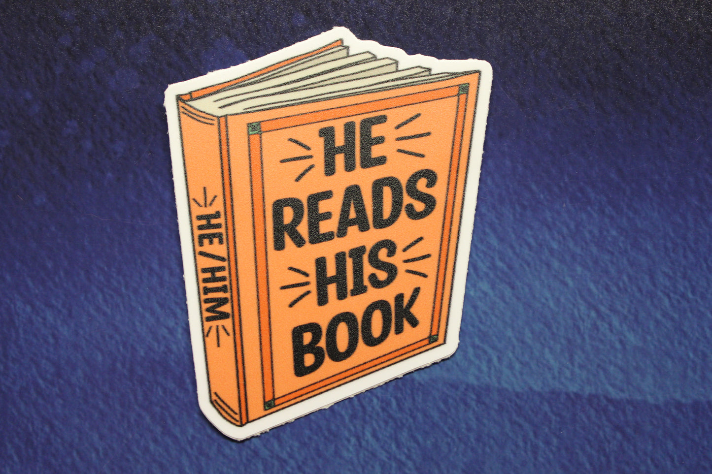 He/Him Pronoun Book Vinyl Sticker