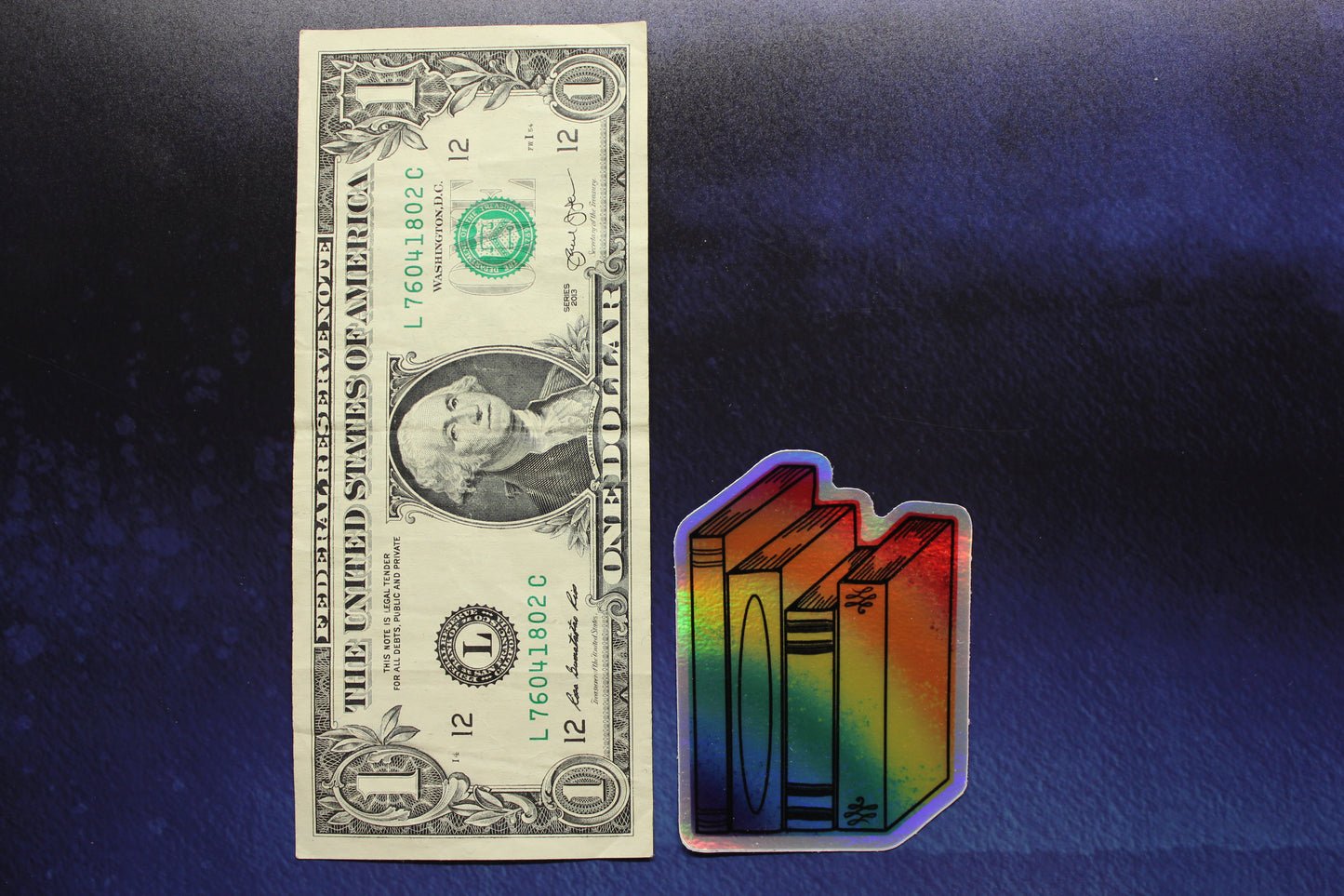 Queer Holographic Rainbow Bookshelf Vinyl Sticker