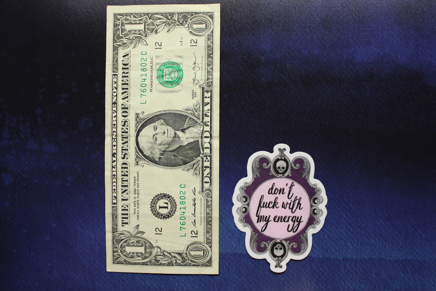 Don't Fuck With My Energy Gothic Frame Tiny Vinyl Sticker