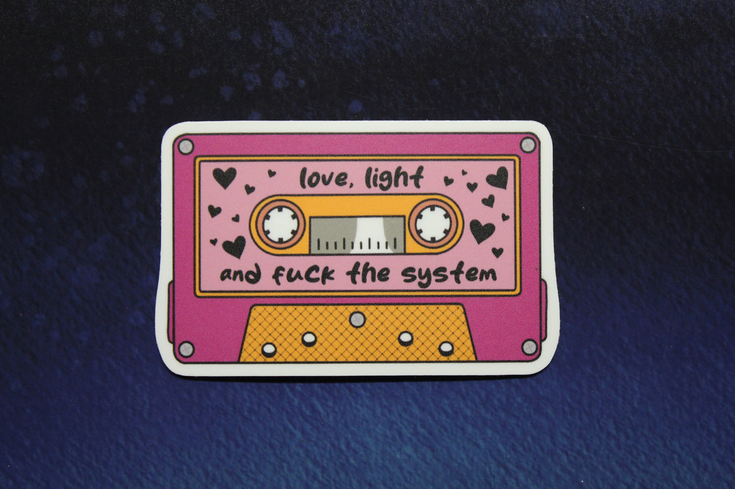 Love, Light, and Fuck the System Vinyl Sticker