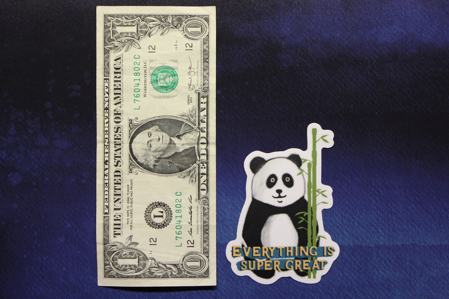 Panda who has seen some stuff Vinyl Sticker