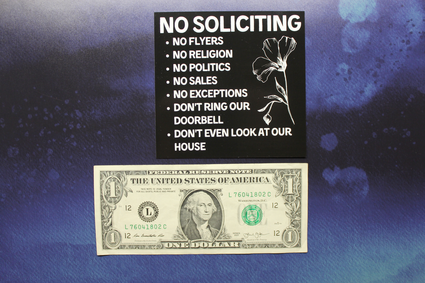 No Soliciting Vinyl Sticker