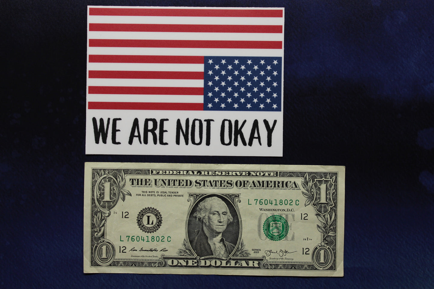 Distress Flag We Are Not Okay Vinyl Sticker