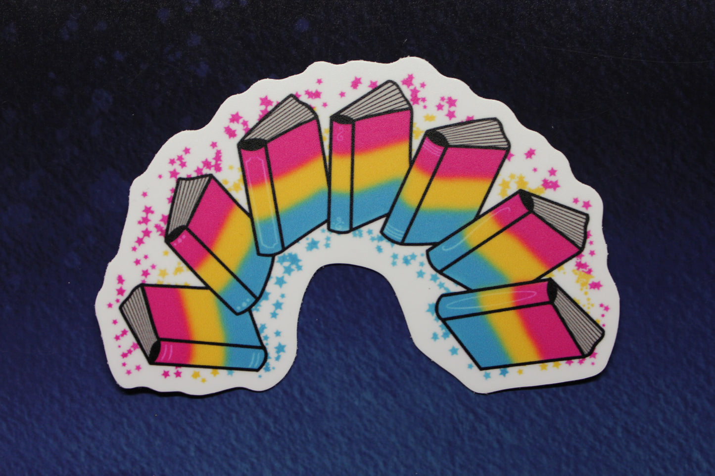 Pan Pride Book Rainbow Vinyl Sticker