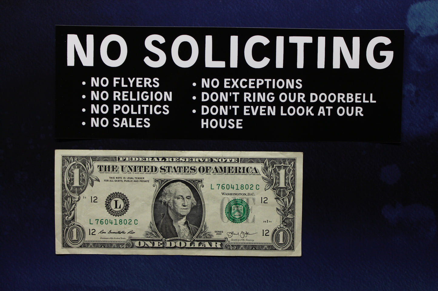 No Soliciting (large) Vinyl Sticker