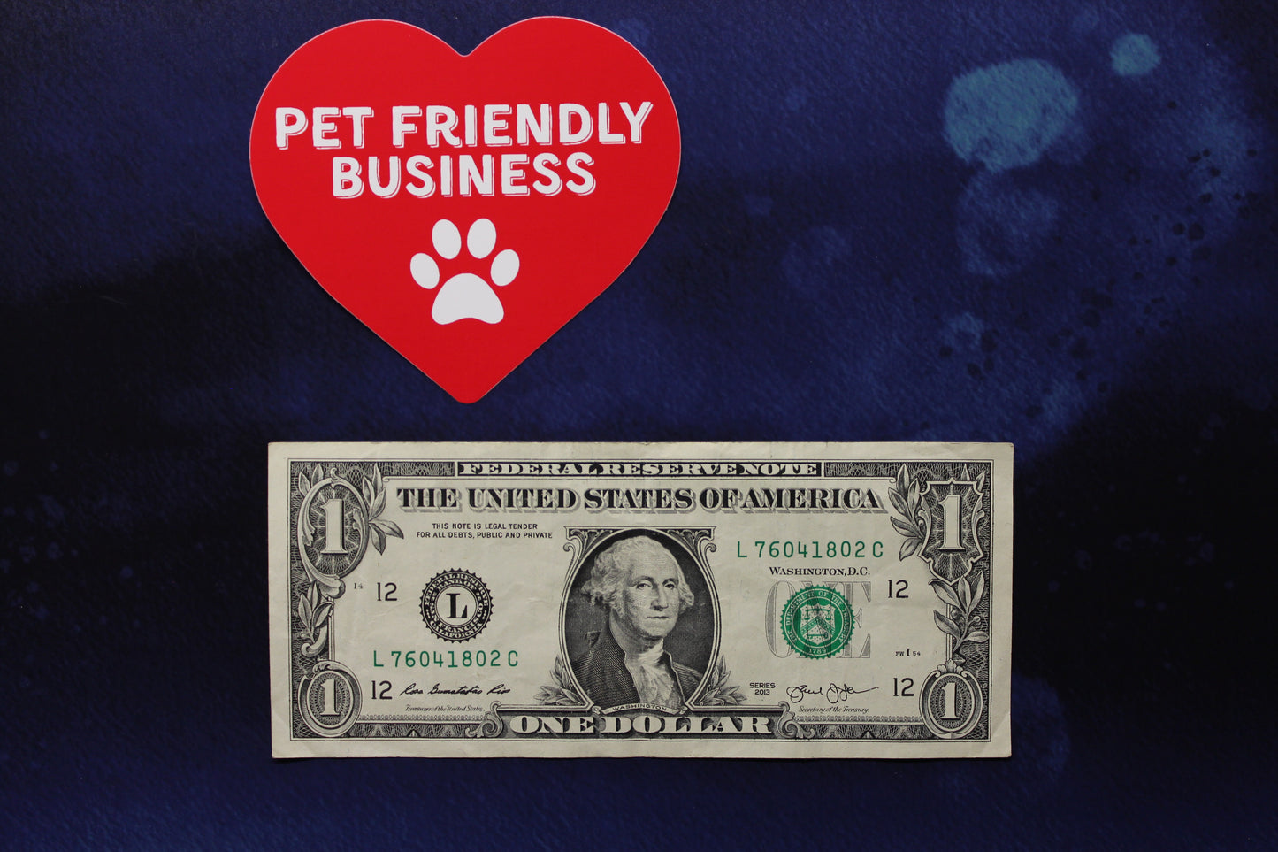 Pet Friendly Business Red Heart Vinyl Sticker