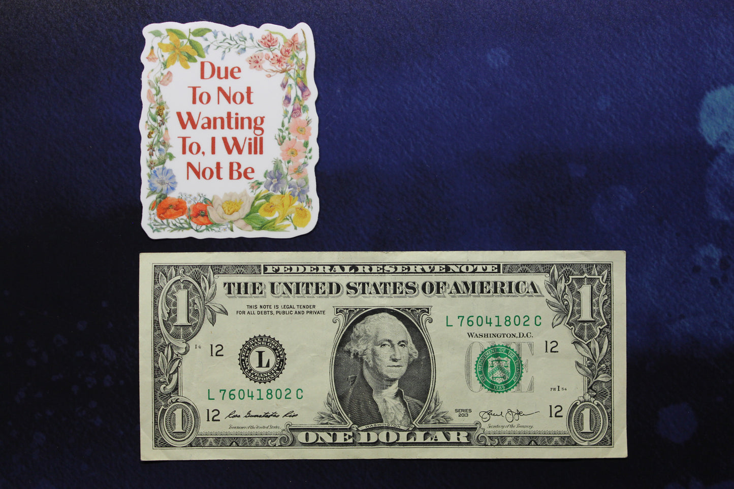 Due To Not Wanting To, I Will Not Be Vinyl Sticker