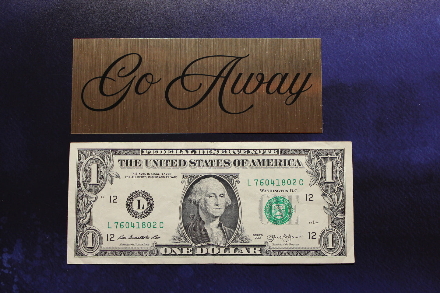 Go Away Brushed Gold Vinyl Sticker