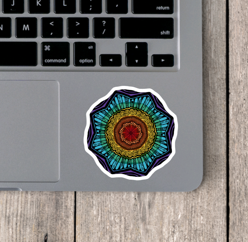 Rainbow Mandala Vinyl Sticker