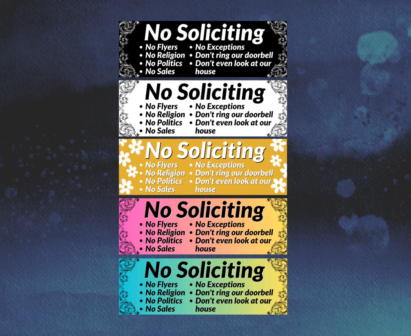 No Soliciting Vinyl Sticker