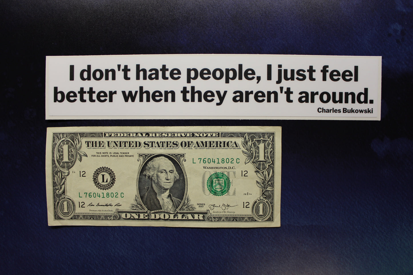 Bukowski I Don't Hate People Sticker