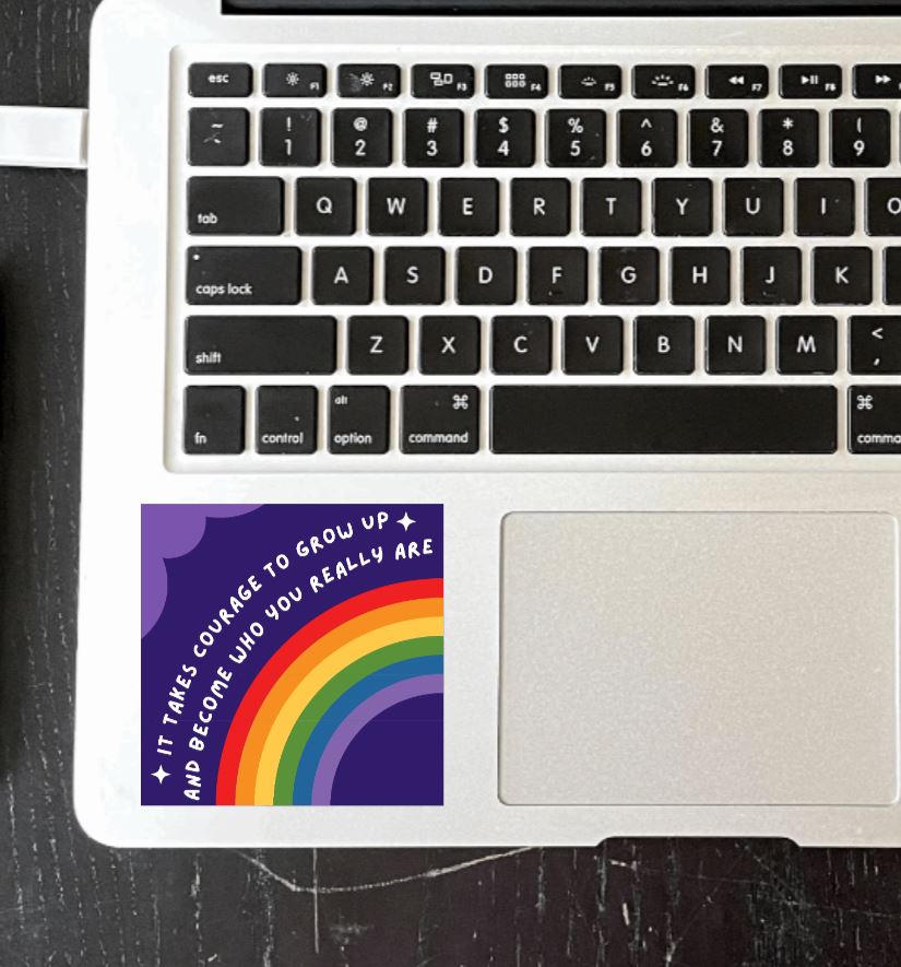 e. e. cummings It takes courage to grow up and become who you really are Vinyl Sticker