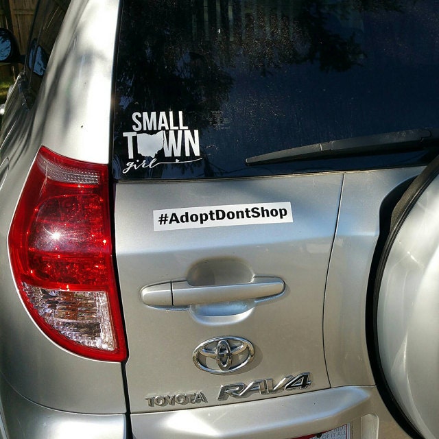 Adopt Don't Shop vinyl sticker car bike laptop bumper pet dog cat adoption hashtag instagram