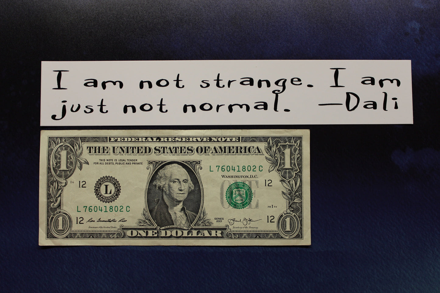 Salvador Dali vinyl sticker I am not strange. I am just not normal. laptop bumper bike car