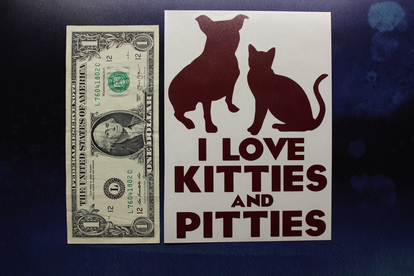 I Love Kitties & Pitties Paw Vinyl Decal