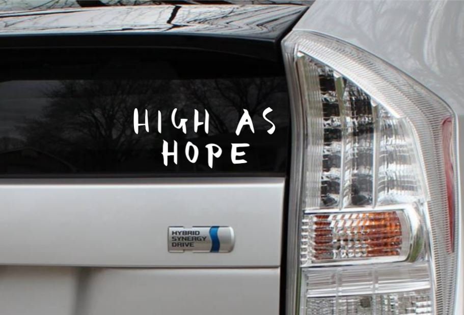 High As Hope Florence and The Machine Rub-On Vinyl Die Cut Decal Bumper Car Laptop