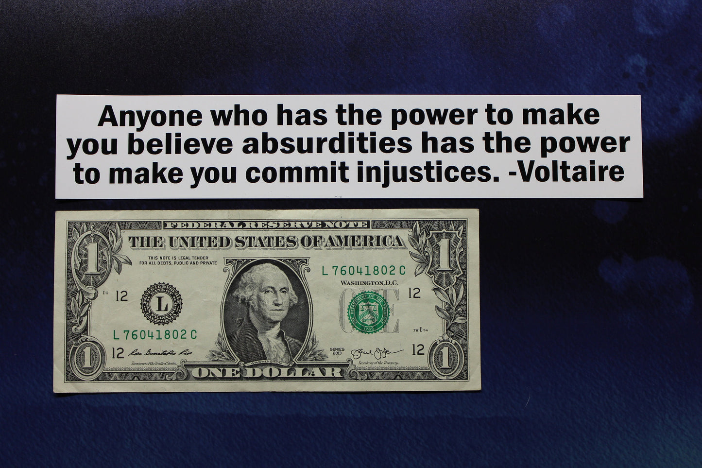 Voltaire vinyl bumper sticker bike car laptop guitar