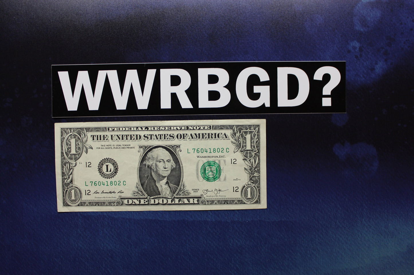 WWRBGD? What Would Ruth Bader Ginsburg Do Vinyl Bumper Sticker Car Laptop Bike RBG Supreme Court Black Background