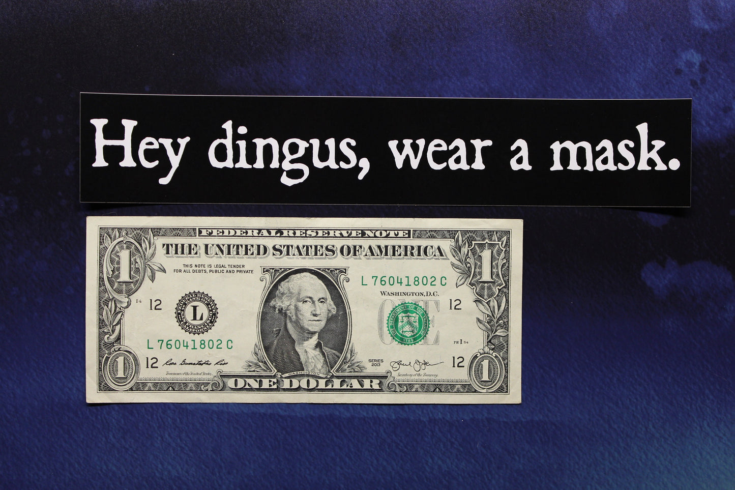 Hey Dingus Wear A Mask slim vinyl bumper sticker car bike helmet