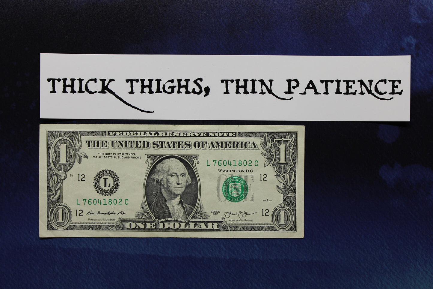 Thick Thighs Thin Patience Slim Vinyl Bumper Sticker Car Laptop Bike Guitar