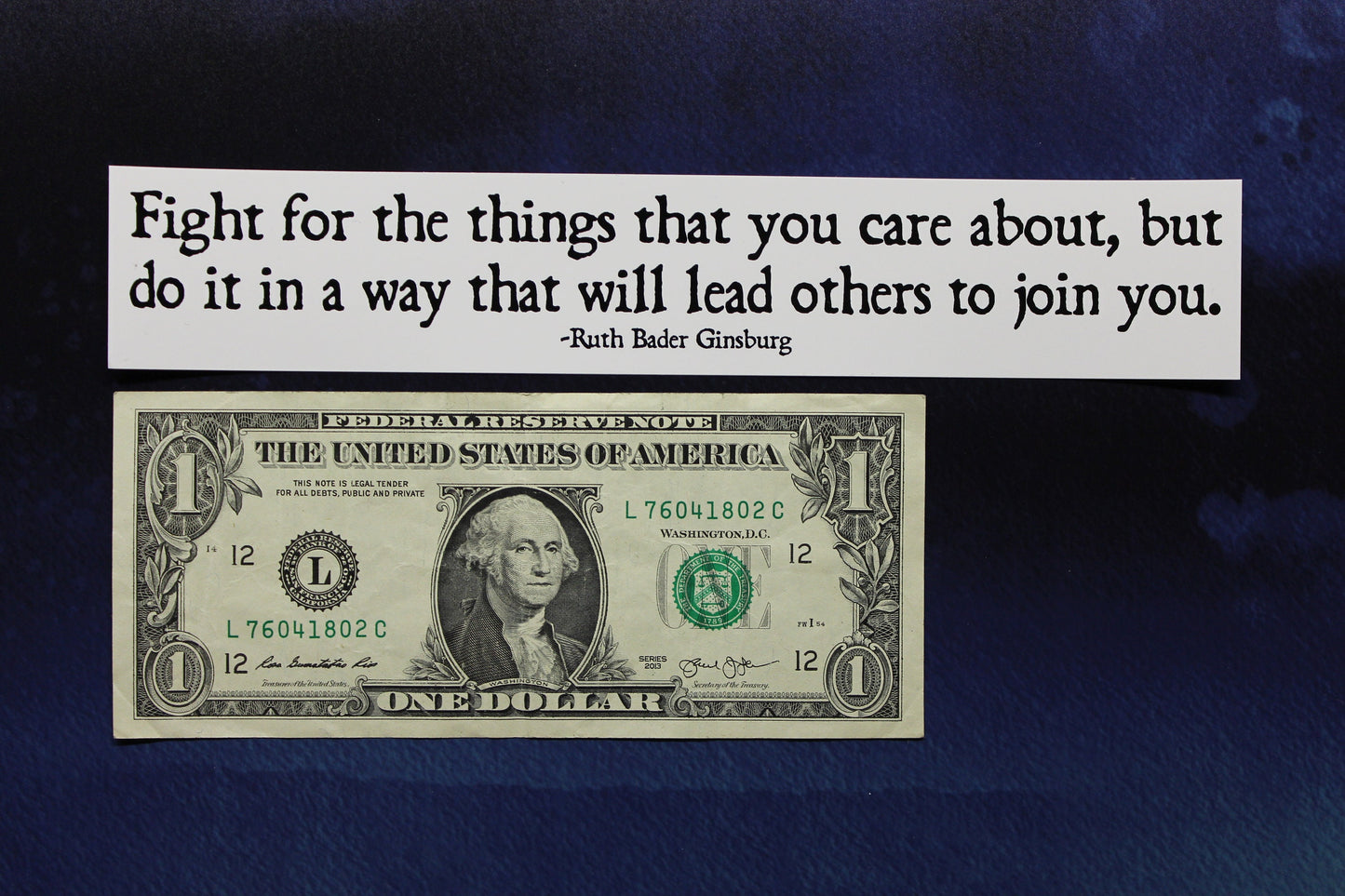 Fight for the Things You Care About Ruth Bader Ginsburg Vinyl Bumper Sticker Car Laptop Bike RBG Supreme Court