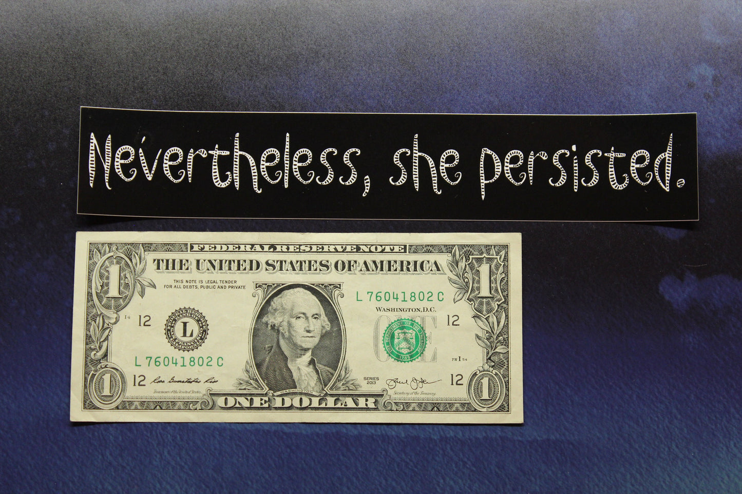 Nevertheless She Persisted Elizabeth Warren Vinyl Bumper Sticker Car Laptop Bike Guitar