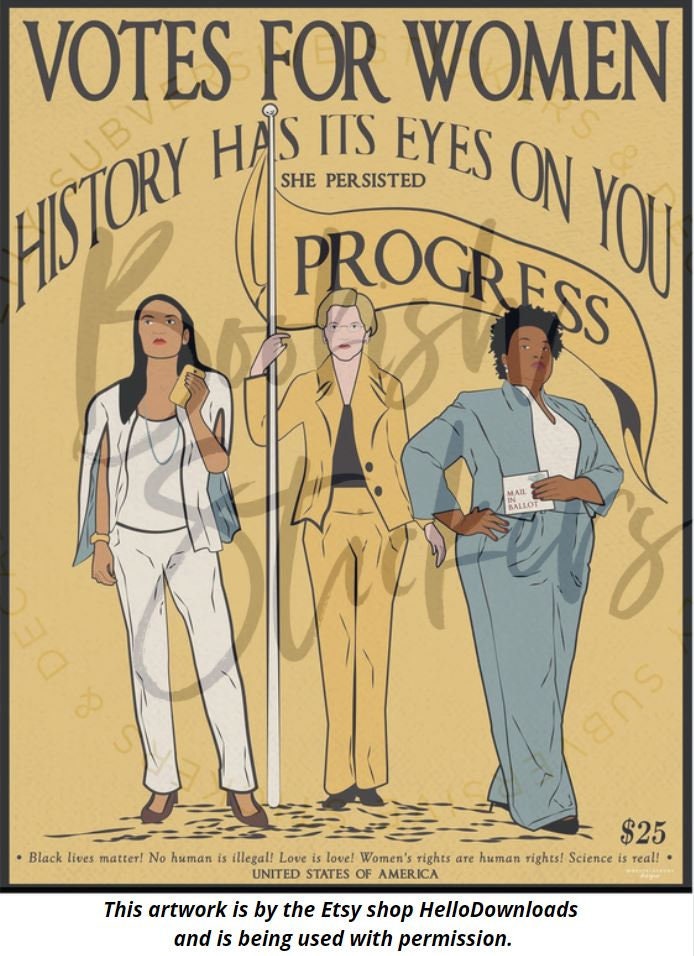 Progress Votes For Women Vinyl Sticker AOC Elizabeth Warren Stacey Abrams