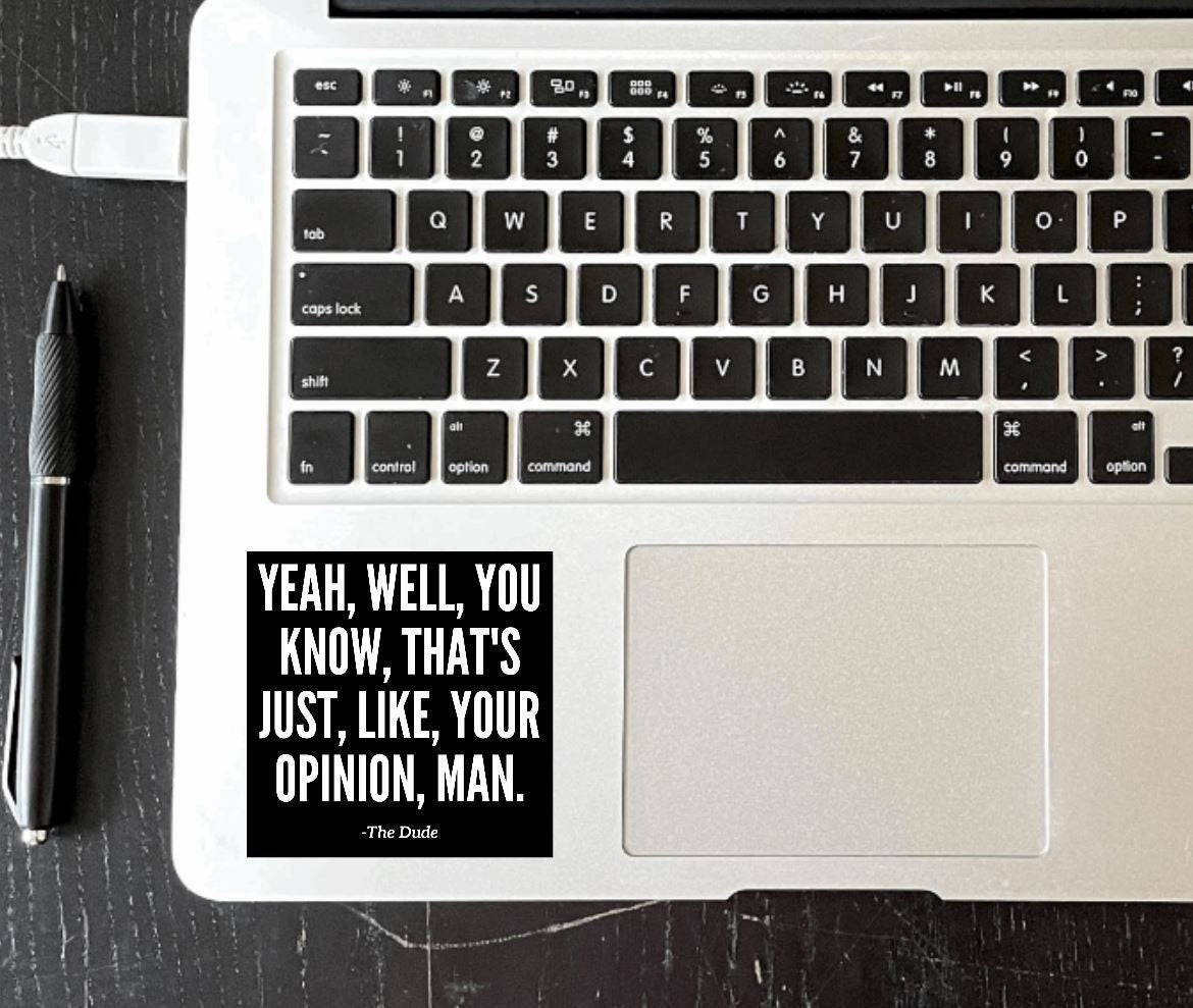The Big Lebowski The Dude Vinyl Sticker Laptop Guitar