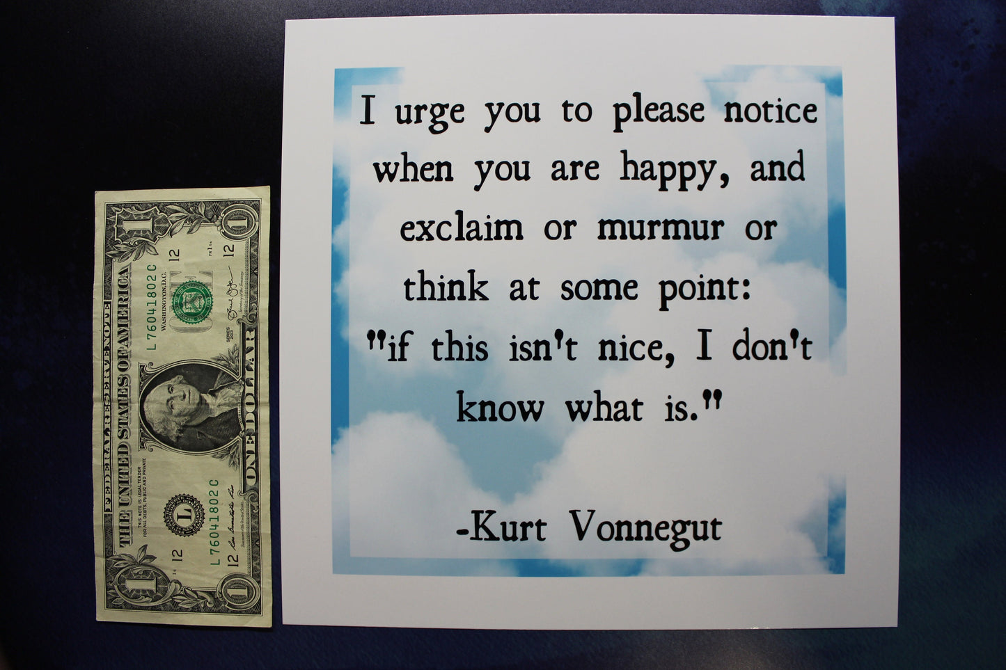 Kurt Vonnegut Happy Art Print Ready To Be Framed