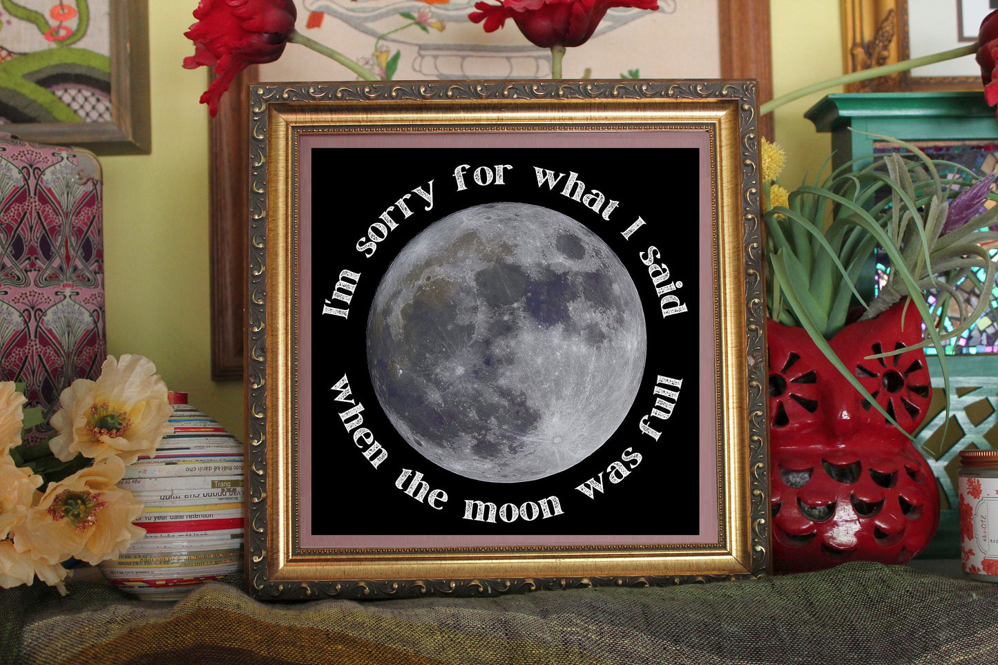 Full Moon Art Print Ready To Be Framed