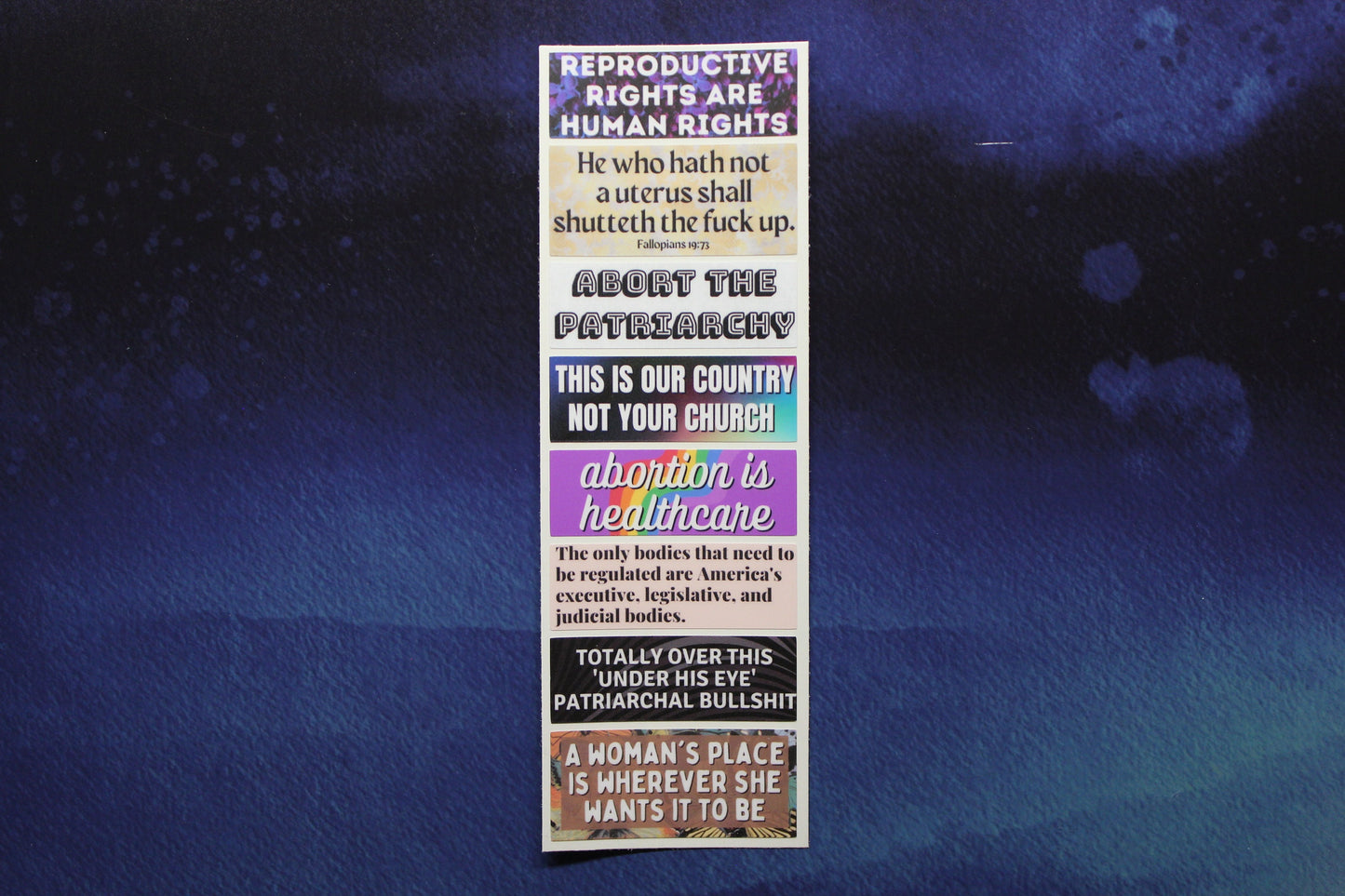 Reproductive Rights Strip of Small Stickers