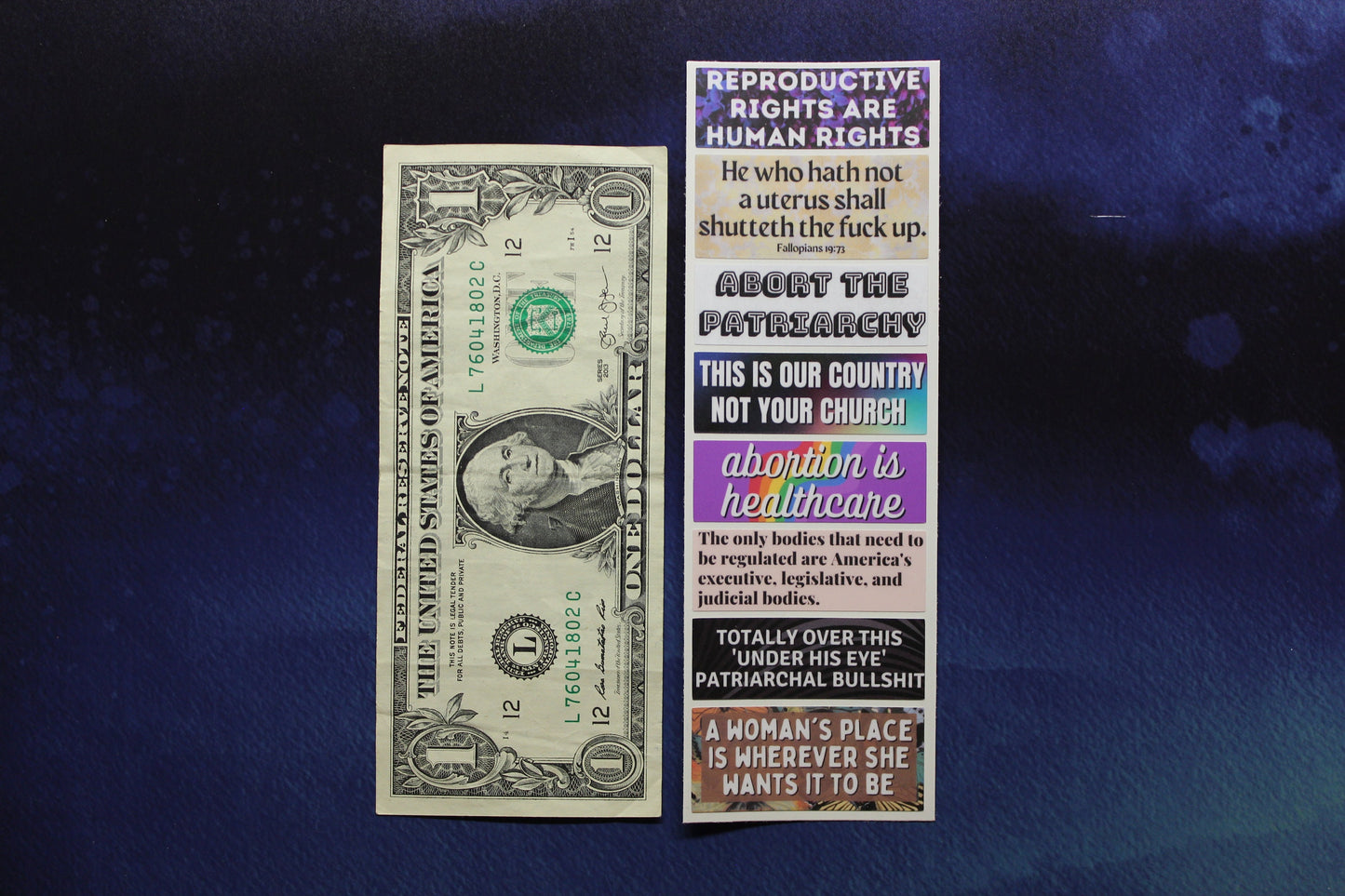 Reproductive Rights Strip of Small Stickers