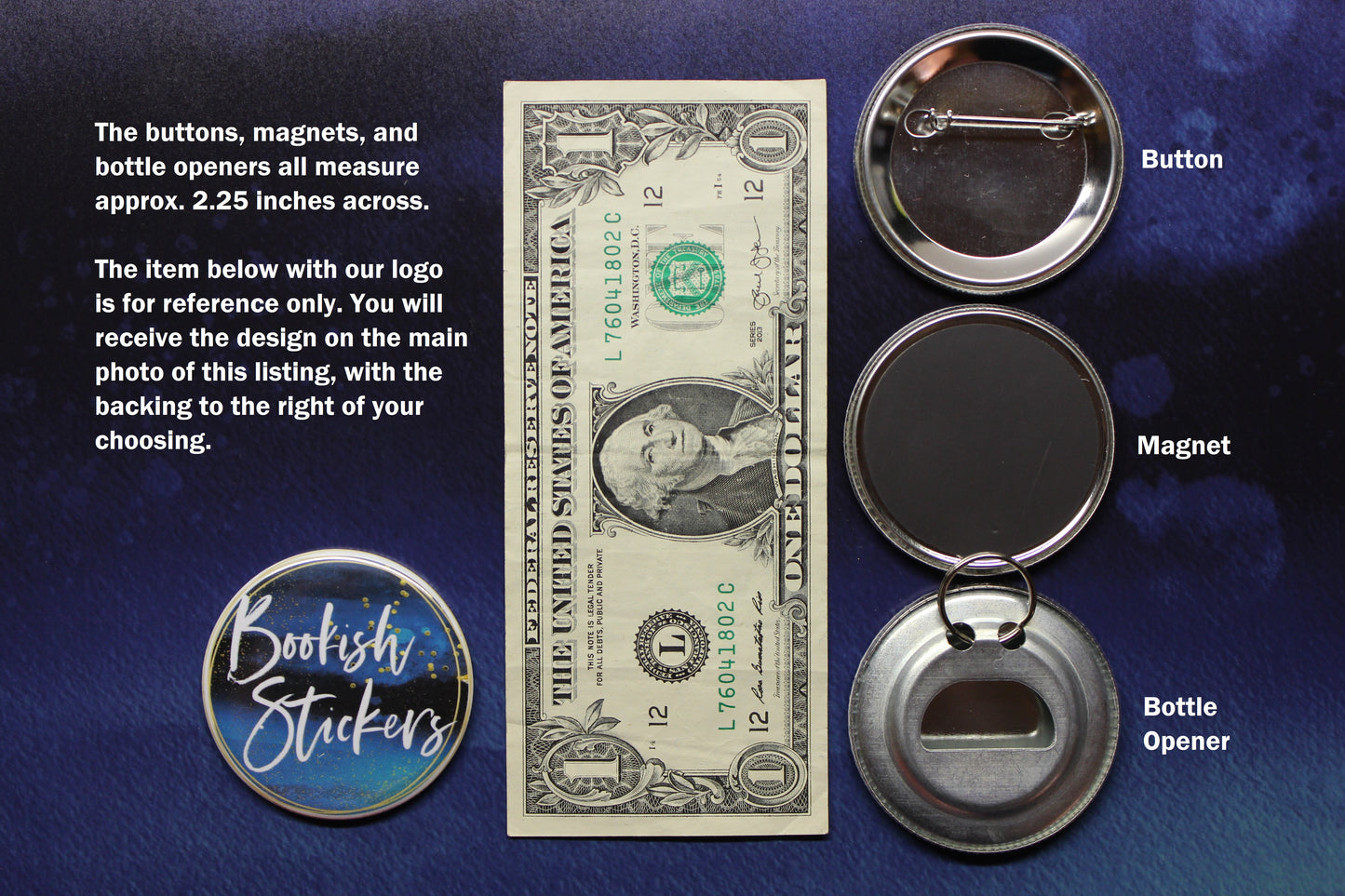 RBG Reading Shaped My Dreams Button Magnet or Bottle Opener
