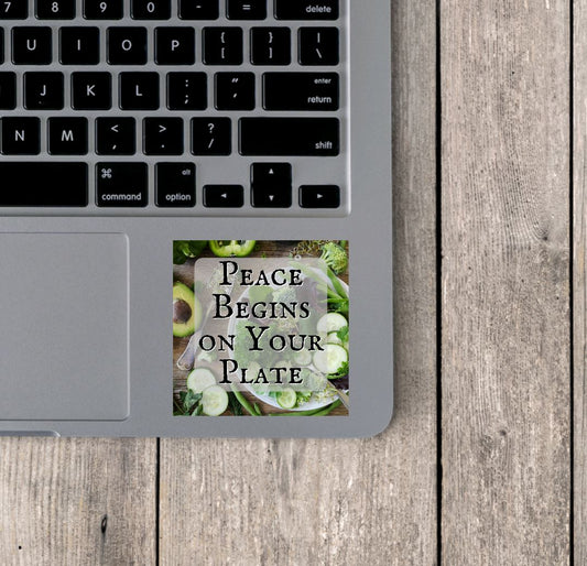 Peace Begins on Your Plate Vinyl Sticker