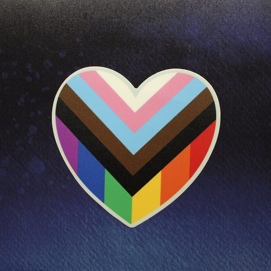 Progress Pride Flag Heart Sticker