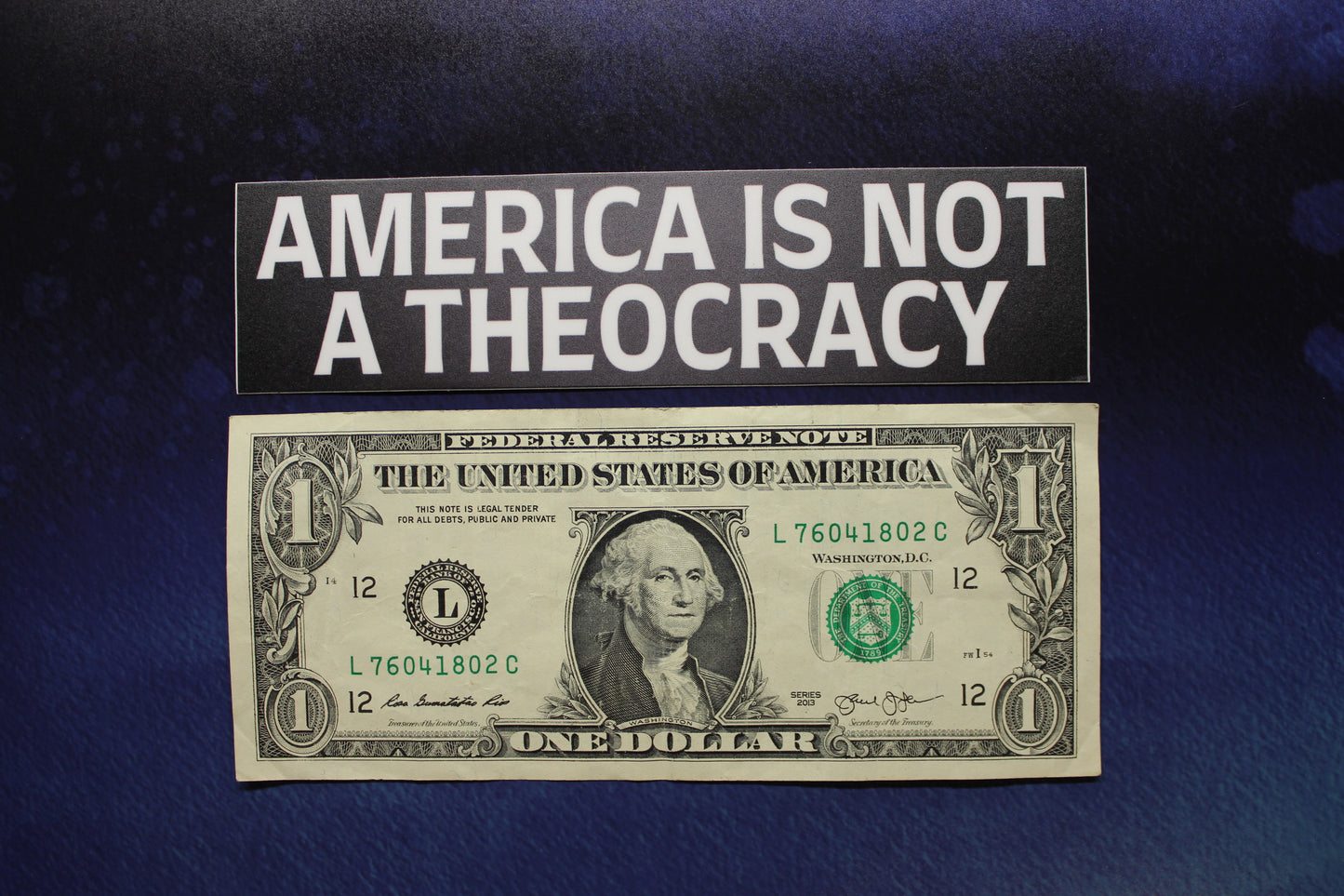 America Is Not A Theocracy Vinyl Sticker