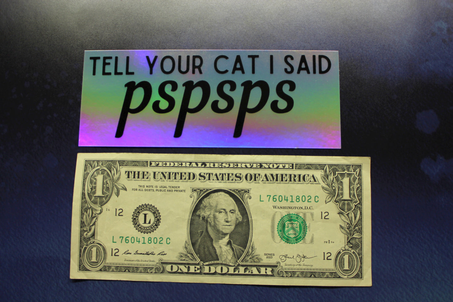 Tell Your Cat I Said Pspsps Holographic Vinyl Sticker