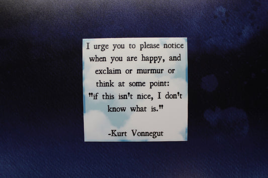 Kurt Vonnegut Vinyl Sticker