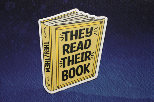 They/Them Pronoun Book Vinyl Sticker